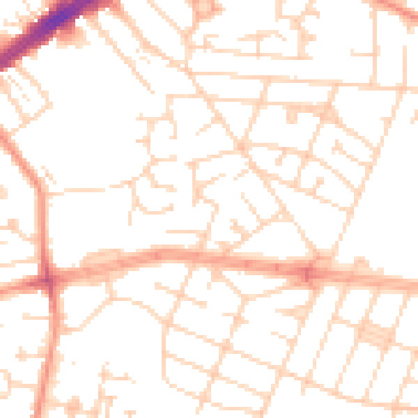Daytime road noise heatmap for HU9 3PR