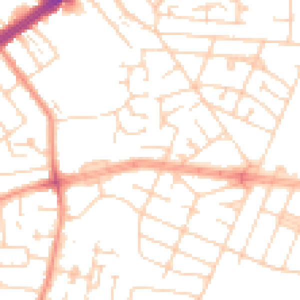Daytime road noise heatmap for HU9 3PS