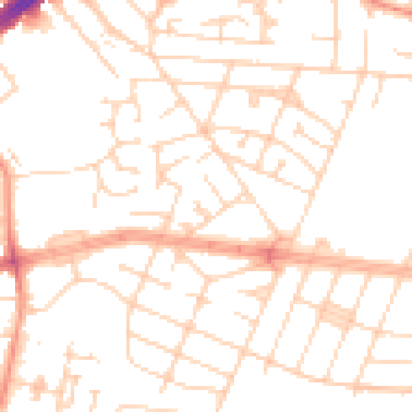 Daytime road noise heatmap for HU9 3PY