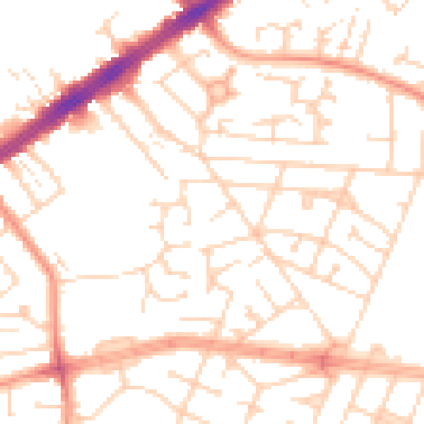Daytime road noise heatmap for HU9 3RA