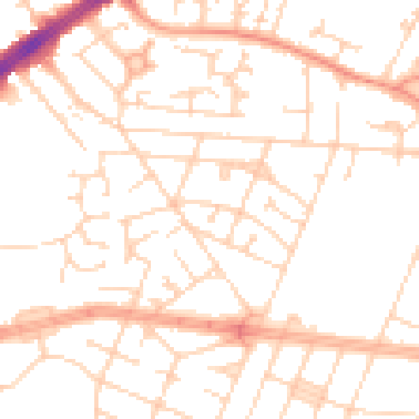 Daytime road noise heatmap for HU9 3SH