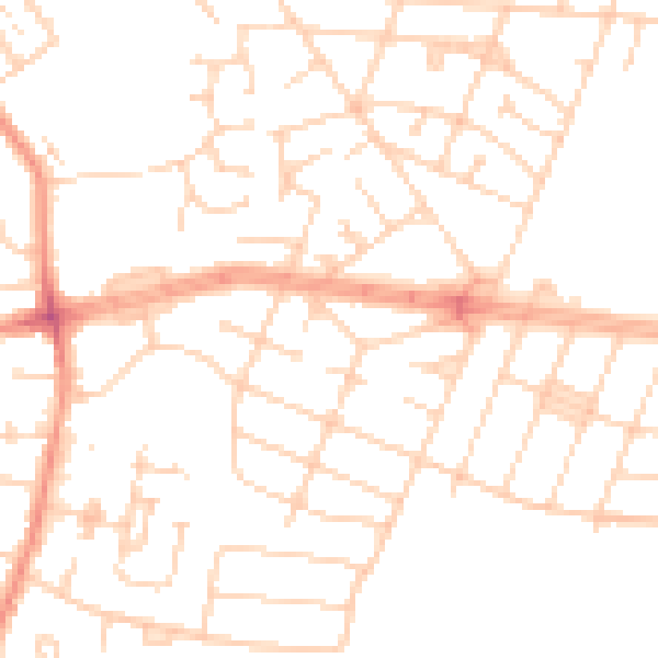 Daytime road noise heatmap for HU9 3SZ