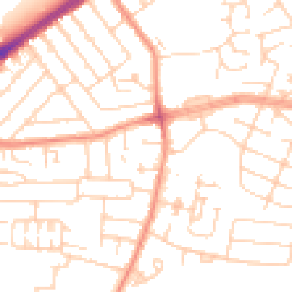 Daytime road noise heatmap for HU9 3TP