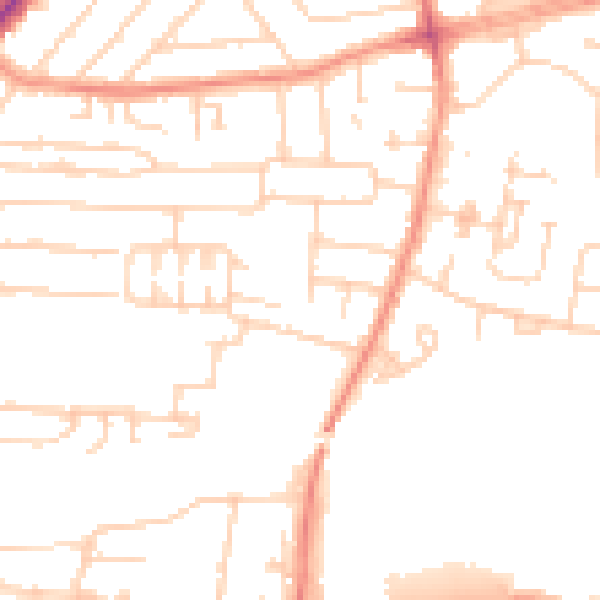 Daytime road noise heatmap for HU9 3UF