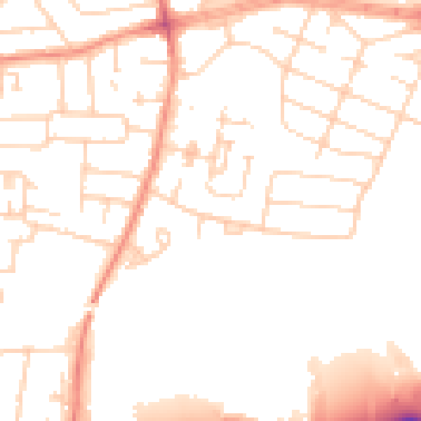 Daytime road noise heatmap for HU9 3UY