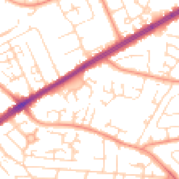 Daytime road noise heatmap for HU9 4AE
