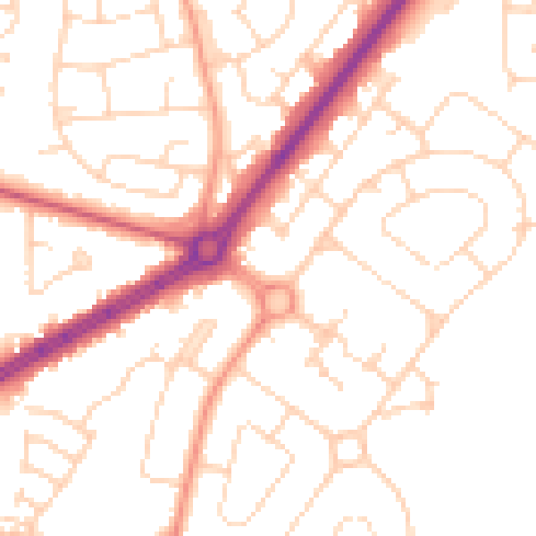 Daytime road noise heatmap for HU9 4AJ