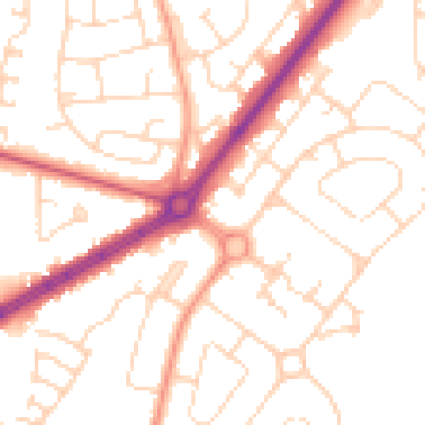 Daytime road noise heatmap for HU9 4AS