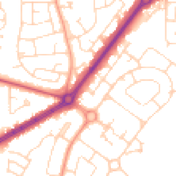 Daytime road noise heatmap for HU9 4AT