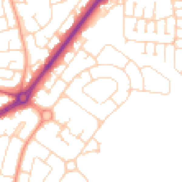 Daytime road noise heatmap for HU9 4EG