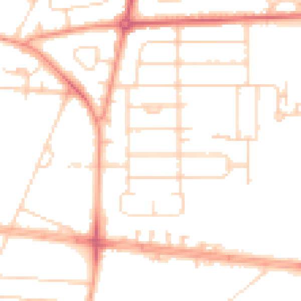 Daytime road noise heatmap for HU9 4RS