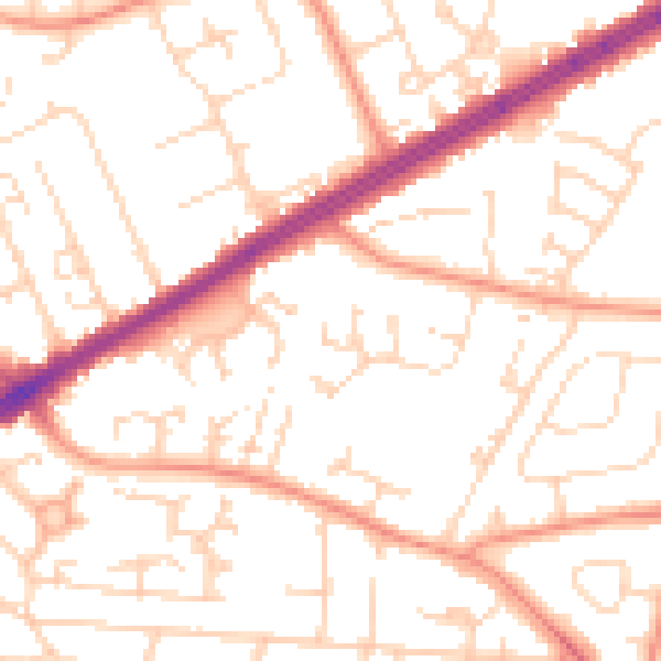 Daytime road noise heatmap for HU9 4TF