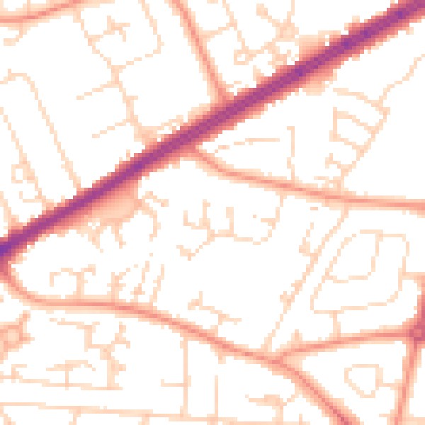 Daytime road noise heatmap for HU9 4TG