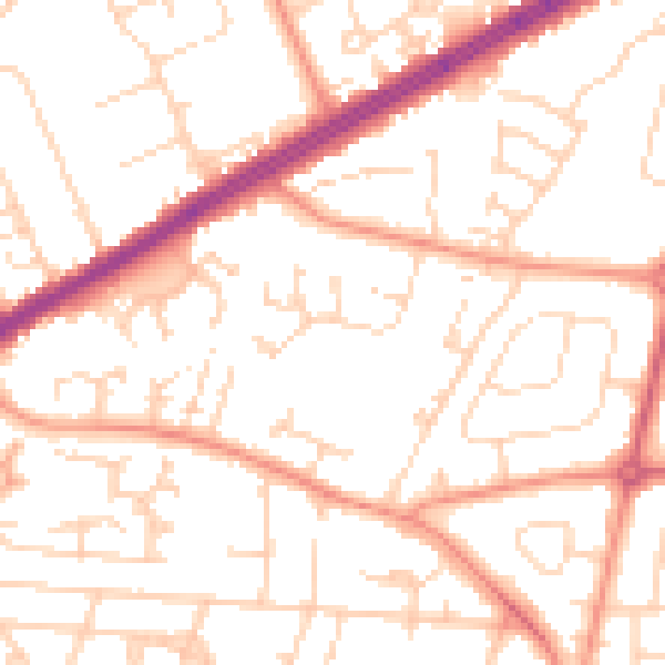 Daytime road noise heatmap for HU9 4TH