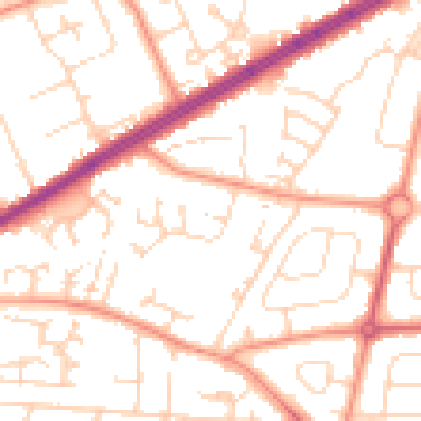 Daytime road noise heatmap for HU9 4UF