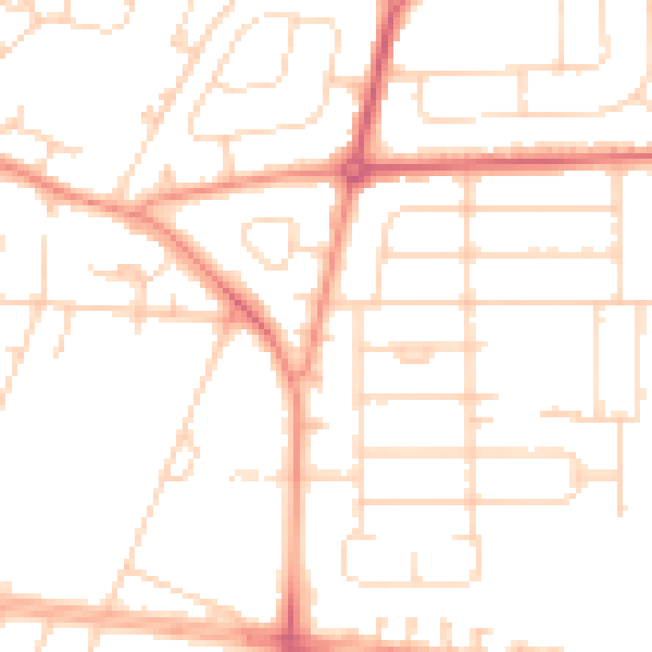 Daytime road noise heatmap for HU9 4XB