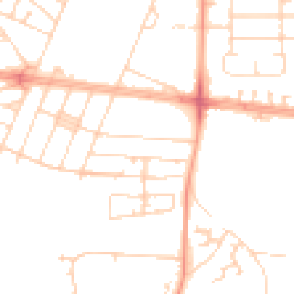 Daytime road noise heatmap for HU9 5FB