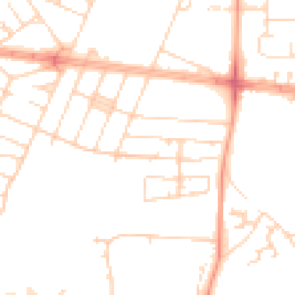 Daytime road noise heatmap for HU9 5FD