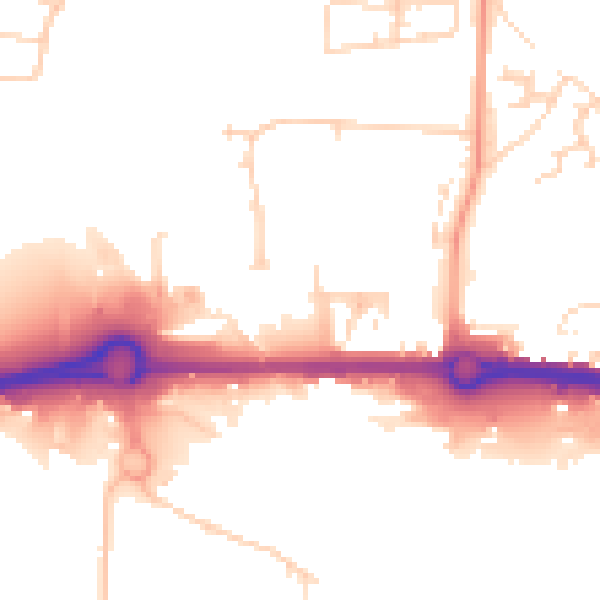 Daytime road noise heatmap for HU9 5QS