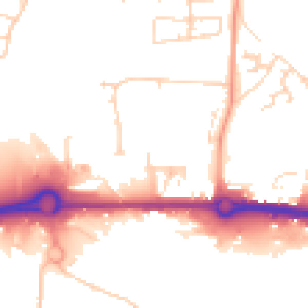 Daytime road noise heatmap for HU9 5QT