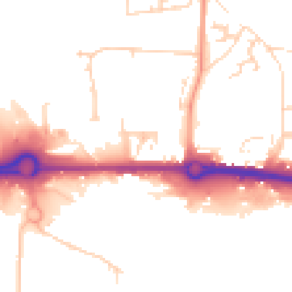 Daytime road noise heatmap for HU9 5QX