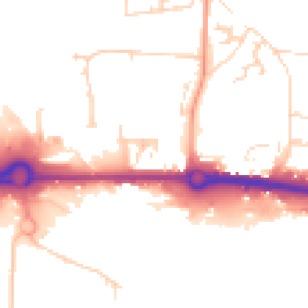 Daytime road noise heatmap for HU9 5QZ