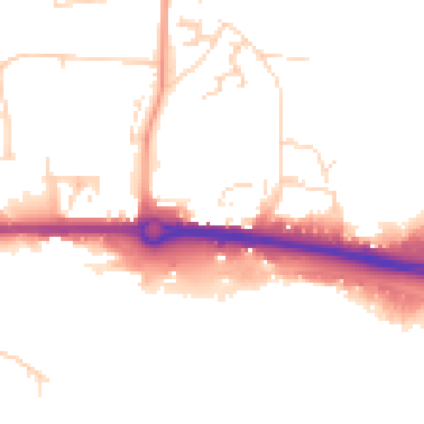 Daytime road noise heatmap for HU9 5RG