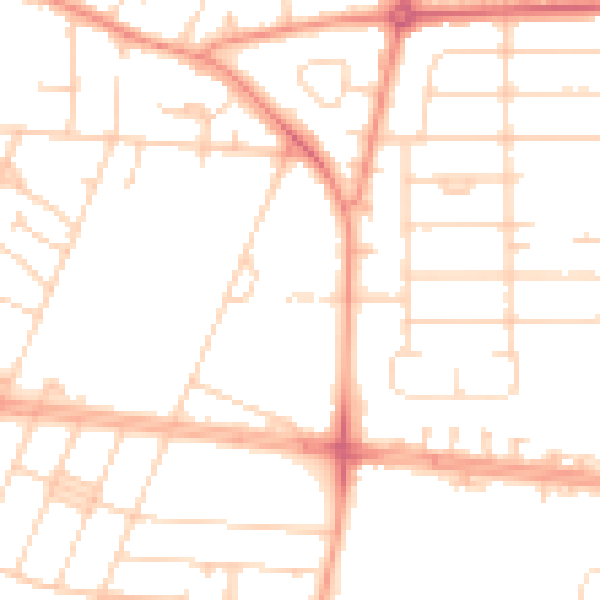 Daytime road noise heatmap for HU9 5UG