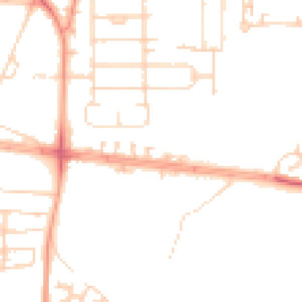 Daytime road noise heatmap for HU9 5WE