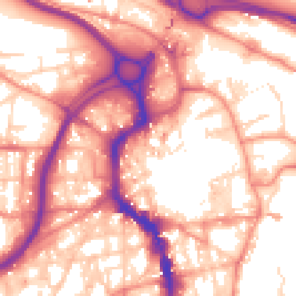 Daytime road noise heatmap for HX1 1AE