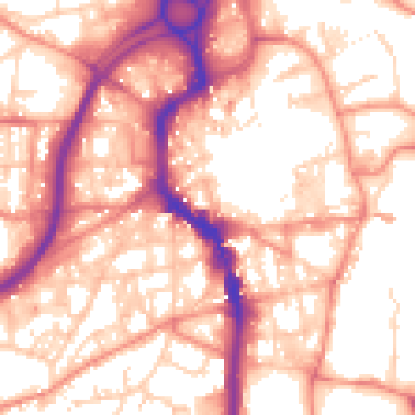 Daytime road noise heatmap for HX1 1BE