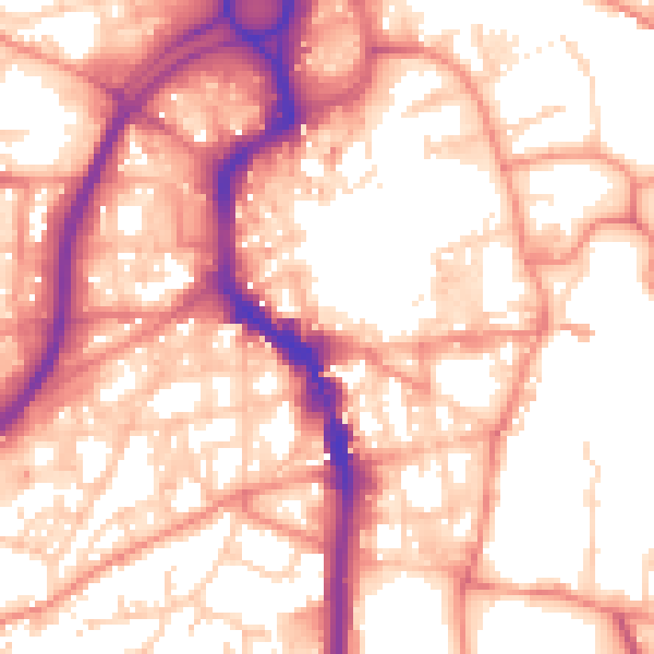 Daytime road noise heatmap for HX1 1BS