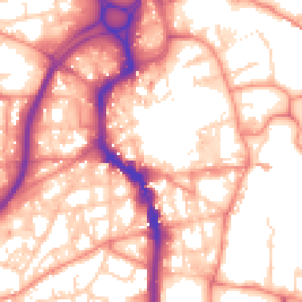 Daytime road noise heatmap for HX1 1BW