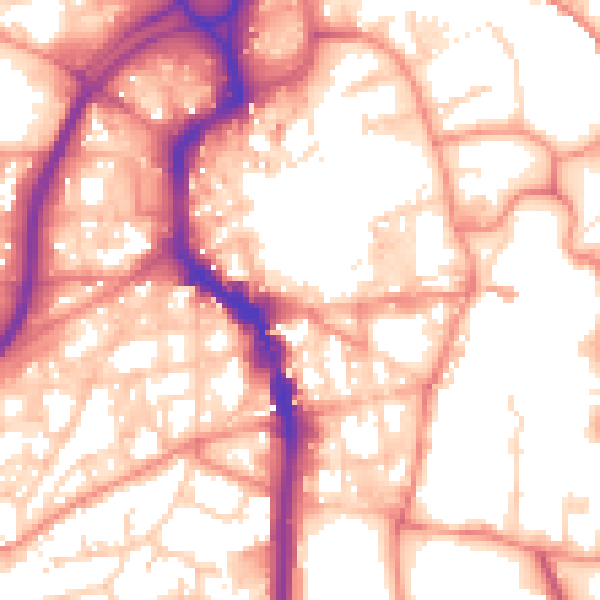 Daytime road noise heatmap for HX1 1BX