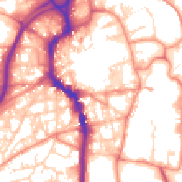 Daytime road noise heatmap for HX1 1DD