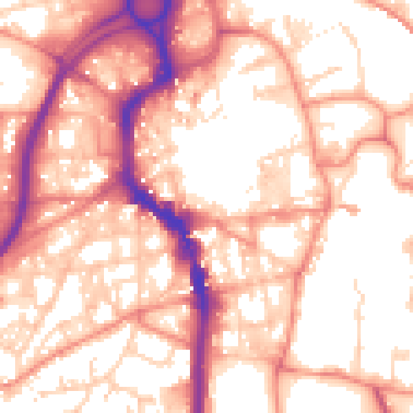 Daytime road noise heatmap for HX1 1DE