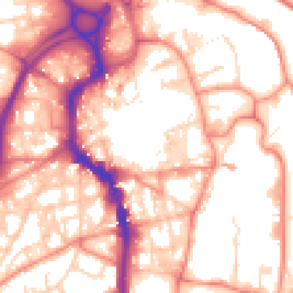 Daytime road noise heatmap for HX1 1DU