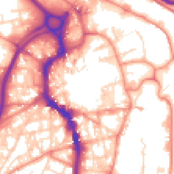 Daytime road noise heatmap for HX1 1DZ