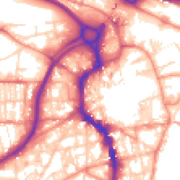 Daytime road noise heatmap for HX1 1HS