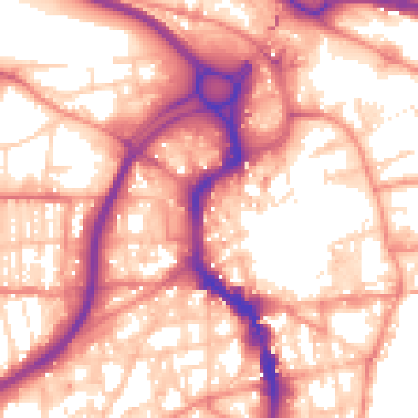 Daytime road noise heatmap for HX1 1HU