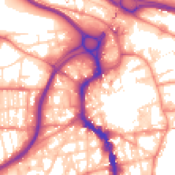 Daytime road noise heatmap for HX1 1HX