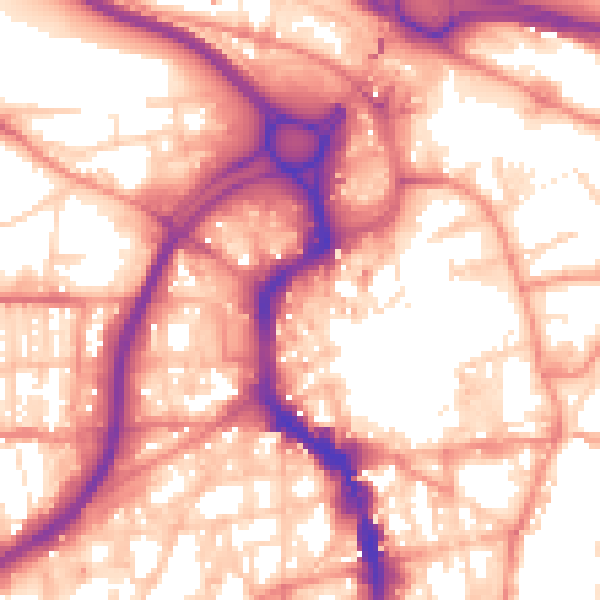 Daytime road noise heatmap for HX1 1JB