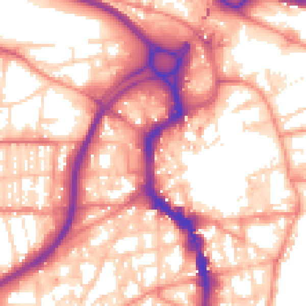 Daytime road noise heatmap for HX1 1JF