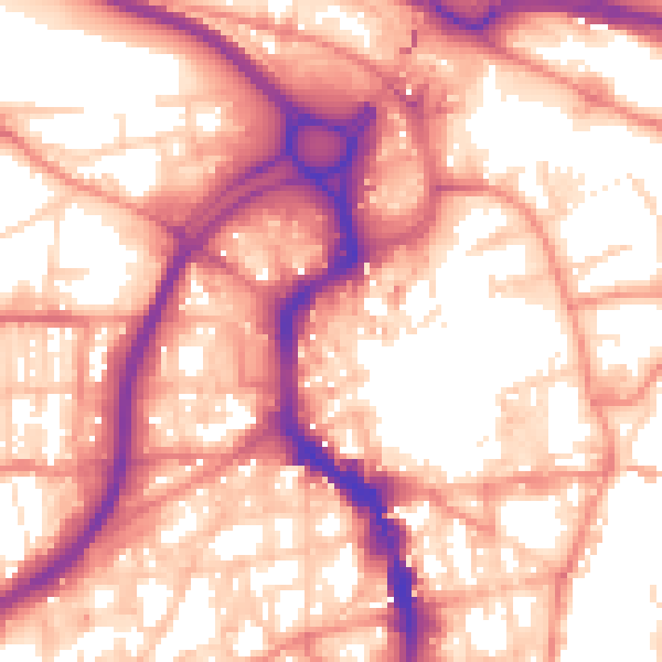 Daytime road noise heatmap for HX1 1LB