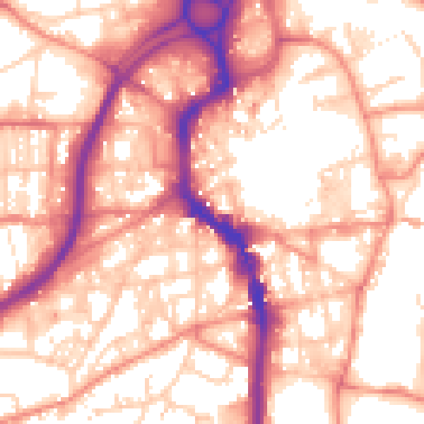 Daytime road noise heatmap for HX1 1LN