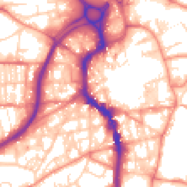 Daytime road noise heatmap for HX1 1NH