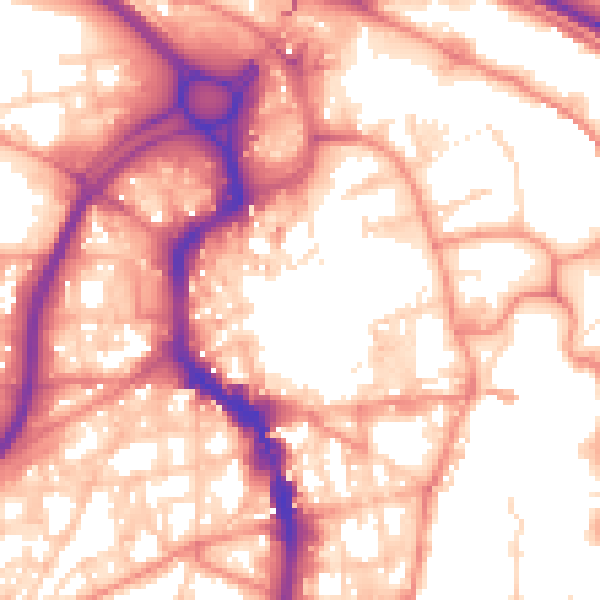 Daytime road noise heatmap for HX1 1NT