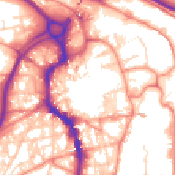 Daytime road noise heatmap for HX1 1NX