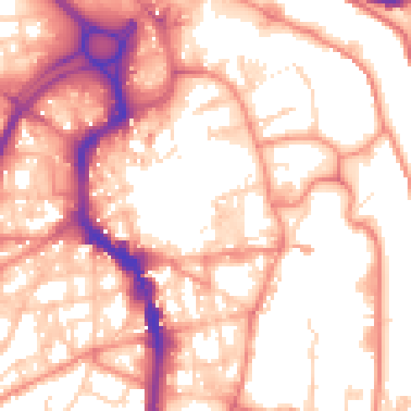 Daytime road noise heatmap for HX1 1PD