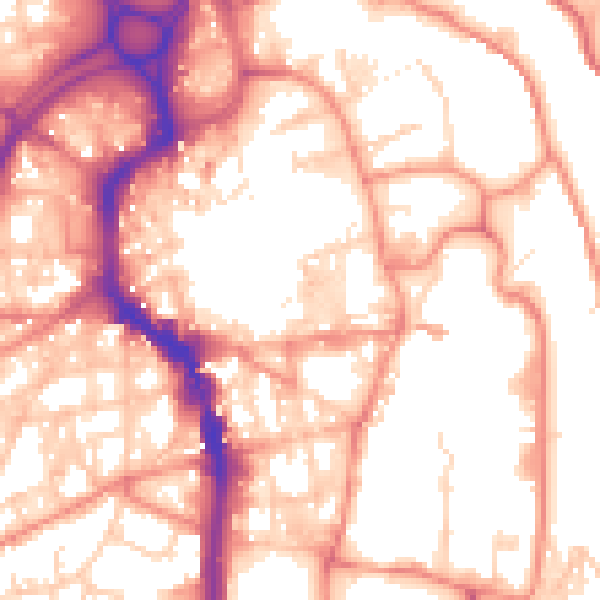 Daytime road noise heatmap for HX1 1PW